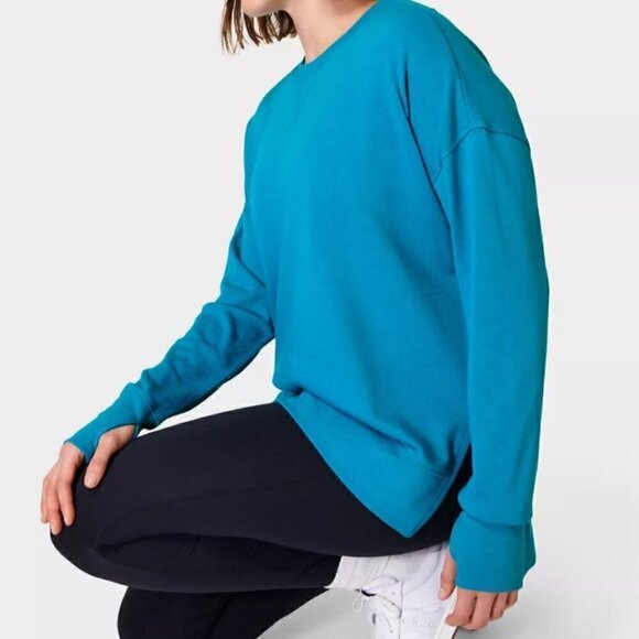 Minimalist Loungewear Sweaty Betty Sweatshirt After Class Pullover Soft Blue - Picture 1 of 8